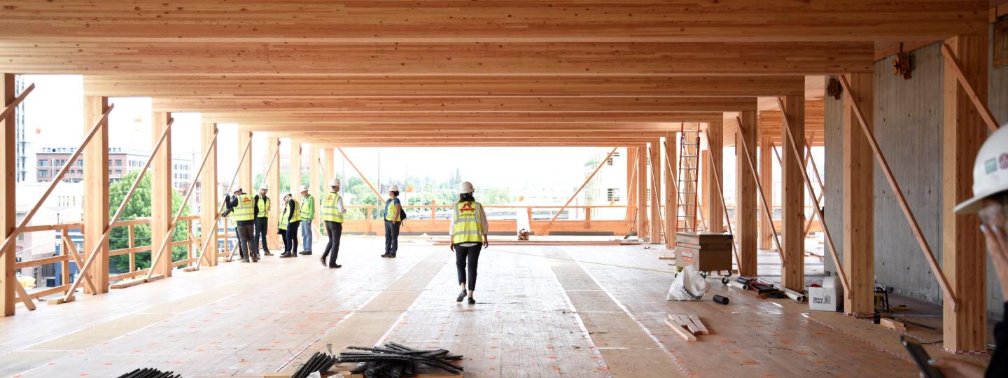 Mass timber construction site